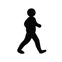 Simple Black Silhouette of a Person Walking on a White Background