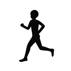 Silhouette of a person running or jogging for sport and fitness