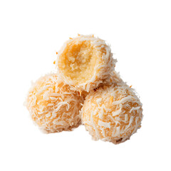 Coconut candy  isolated on a transparent background.
