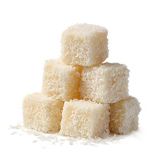 Coconut candy  isolated on a transparent background.