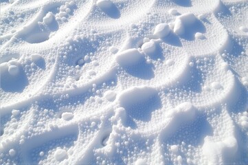 Obraz premium Freshly fallen snow texture, pristine white blanket, untouched winter landscape, soft and fluffy snow drifts, pattern, snow texture