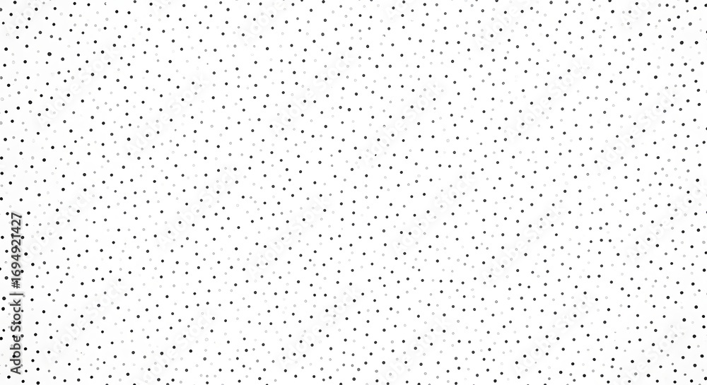 Poster a dense scattering of small black dots across a white background creating a speckled texture effect