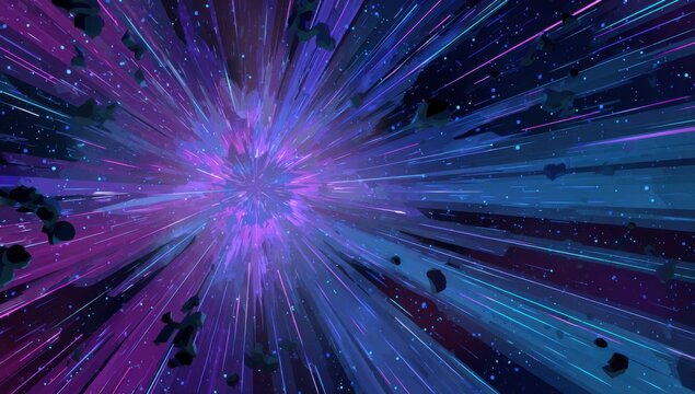 Abstract space explosion.  Vibrant cosmic burst