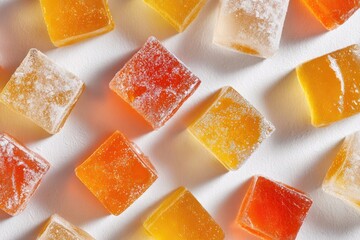 Colorful square Turkish delight candies