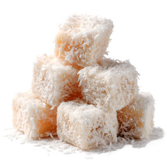 Coconut candy  isolated on a transparent background.