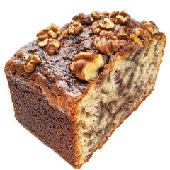 Marble Cake Slice with Walnut Topping
