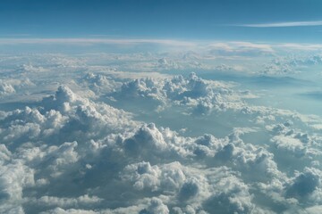 Fototapeta premium High-altitude view of fluffy white clouds