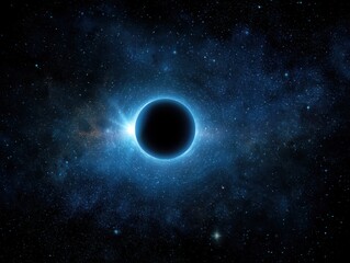 Naklejka premium Cosmic eclipse in a deep space nebula