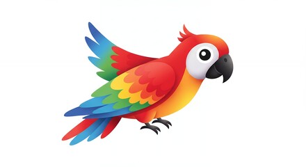 Fototapeta premium Colorful parrot illustration on white background suitable for various design projects