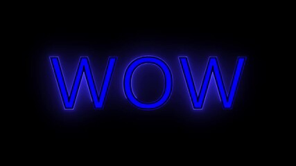 Glowing neon lines wow text animation on background. - Powered by Adobe