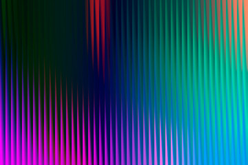 Dark abstract background with vertical lines in a vivid, psychedelic mix of purple, pink, blue, green, and red