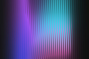 Abstract background with vertical ribbed texture illuminated by vibrant neon purple and turquoise light, creating a futuristic and dynamic effect