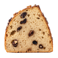 Slice of Raisin Bread with Visible Texture and Golden Crust