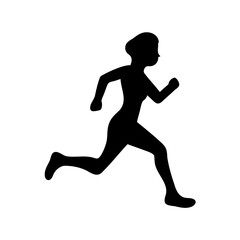 Silhouette of a running woman illustrating physical activity and healthy lifestyle