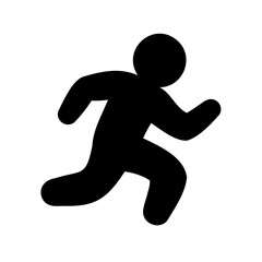 Silhouette of a person in motion representing running or escaping danger
