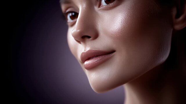 Close-up of a Woman's Profile with Exquisite Makeup