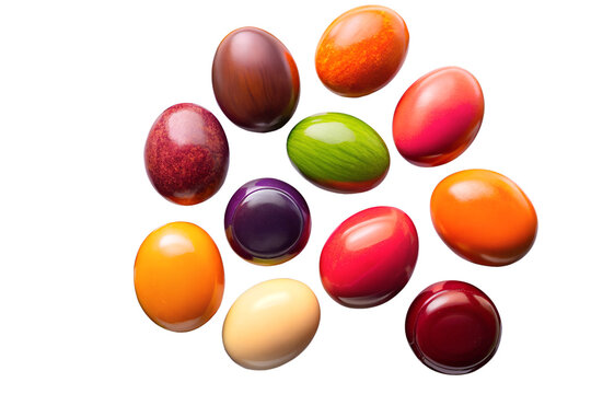 Assorted jelly beans isolated on white background - Powered by Adobe