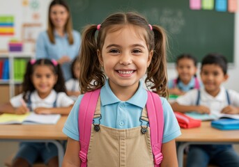 Smiling Girl in School