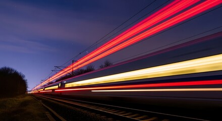 Night Train Light Trails Speed.
