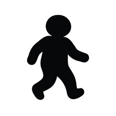 Simple Silhouette of a Walking Person, representing pedestrian traffic movement