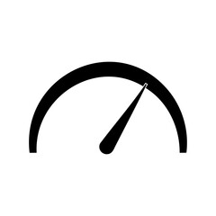 Minimalistic Black Speedometer Illustration Indicating a Moderate Level of Performance