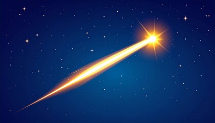 Bright comet streaks across dark night sky