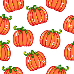 Ilustración de patrón otoñal sin fisuras de calabazas