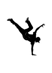 Breakdancer Silhouette – One-Handed Handstand Pose