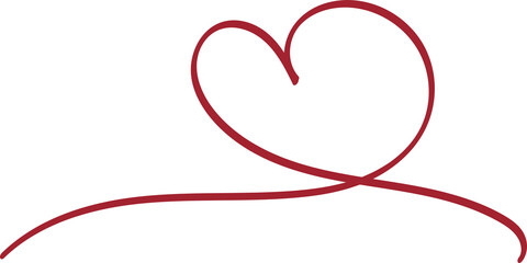 Minimal heart line art PNG illustration. Simple hand drawn love symbol outline with transparent background for Valentine&rsquo;s Day, wedding design, stickers, greeting cards, and digital decoration