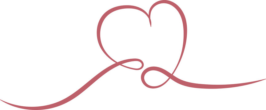 Minimal heart line art PNG illustration. Simple hand drawn love symbol outline with transparent background for Valentine&rsquo;s Day, wedding design, stickers, greeting cards, and digital decoration