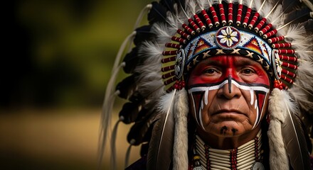 Native American Chief Portrait.