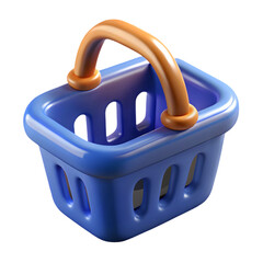 plastic basket on white background