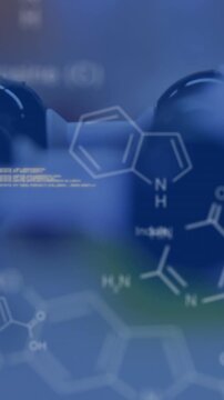 Animation of scientific data processing over molecule in laboratory