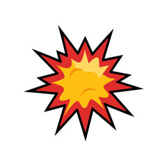 Comic book style explosion burst isolated on transparent background