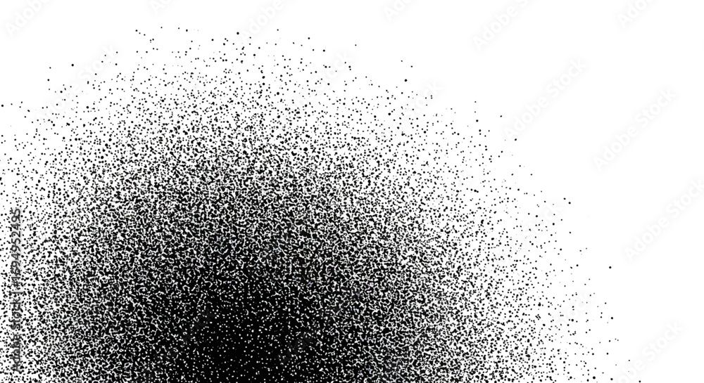 Poster abstract stipple gradient pattern with black dots on white background