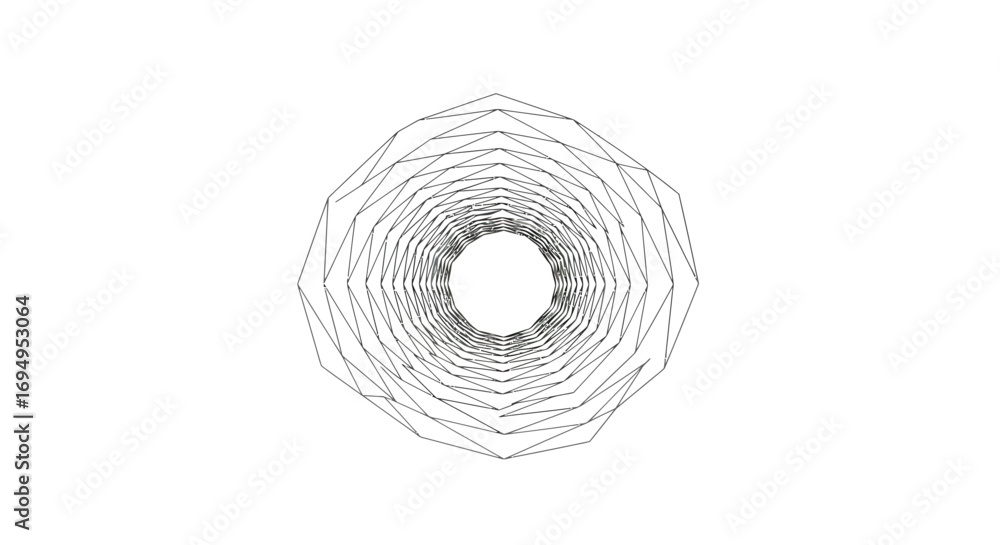 Aufkleber geometric abstract tunnel wireframe design with concentric polygonal lines