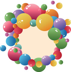 A background in the form of a circle with colorful balls