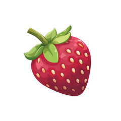 Wild Strawberry, 2D isometric flat cartoon vector illustration isolated on white background.