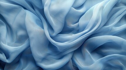 Obraz premium Soft Blue Fabric Texture with Gentle Flowing Drapery Patterns