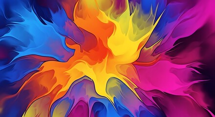 Abstract Colorful Paint Explosion.