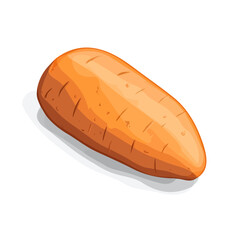 Sweet Potato, 2D isometric flat cartoon vector illustration isolated on white background.