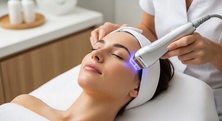Woman receiving facial treatment. (1)