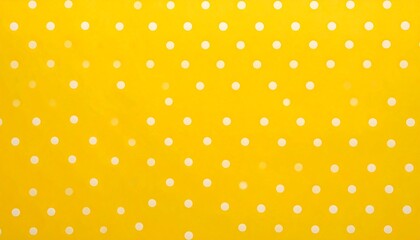 Yellow fabric with white polka dots