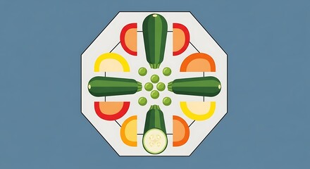 Vegetable Platter with Top View.