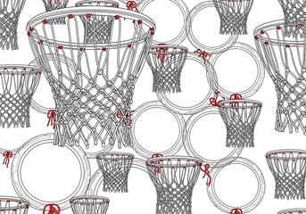 Basketball Hoops Seamless Pattern.