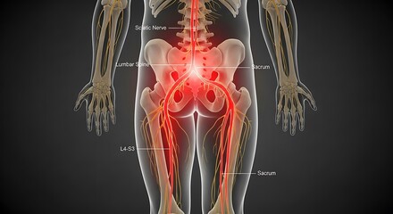 Sciatica Pain Lower Back Anatomy.