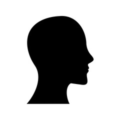 Silhouette profile of a human head, a study in black and white