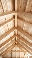 Interior wooden roof structure