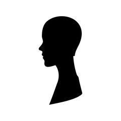 Elegant female silhouette in black against a white background showcasing simplicity