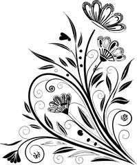 Abstract Vintage Floral Frame Design